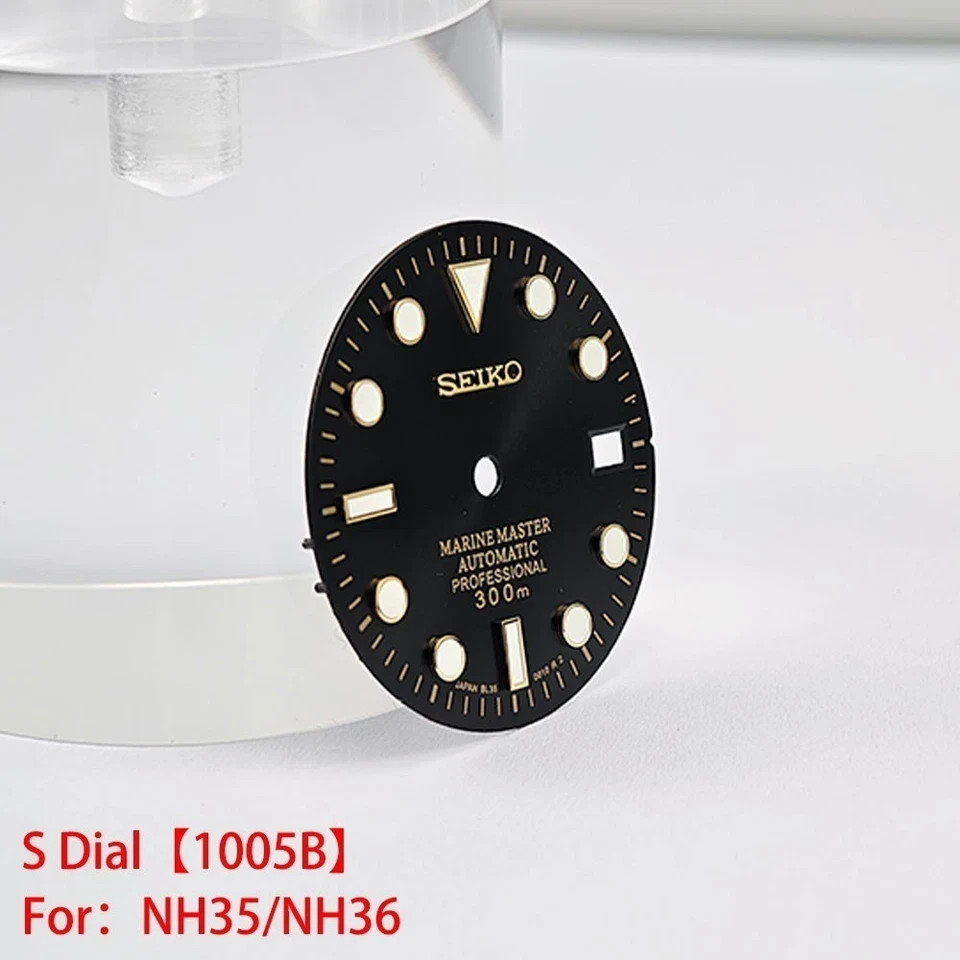 28.5mm Seiko Sunburst Watch Dial Green Luminous Fit NH35 NH36 Movement