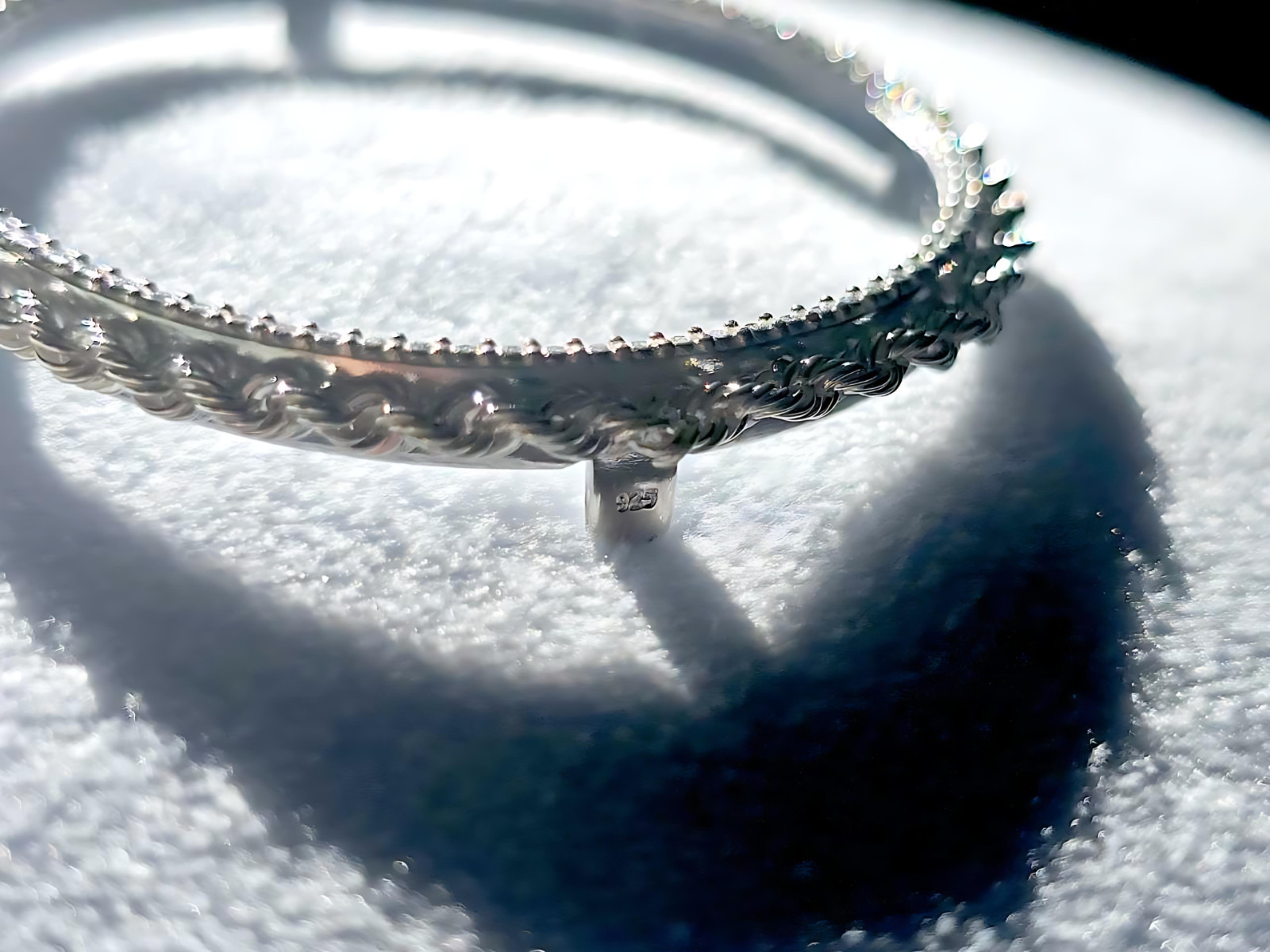 925 Sterling Silver Prong Back Illusion Rope Bezel for 39mm Coins Mexican Cien