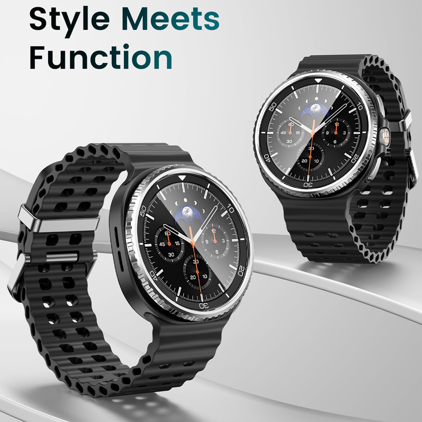Fr Samsung Galaxy Watch 8 Classic 46mm Metal Ring Adhesive Screen Protector Case