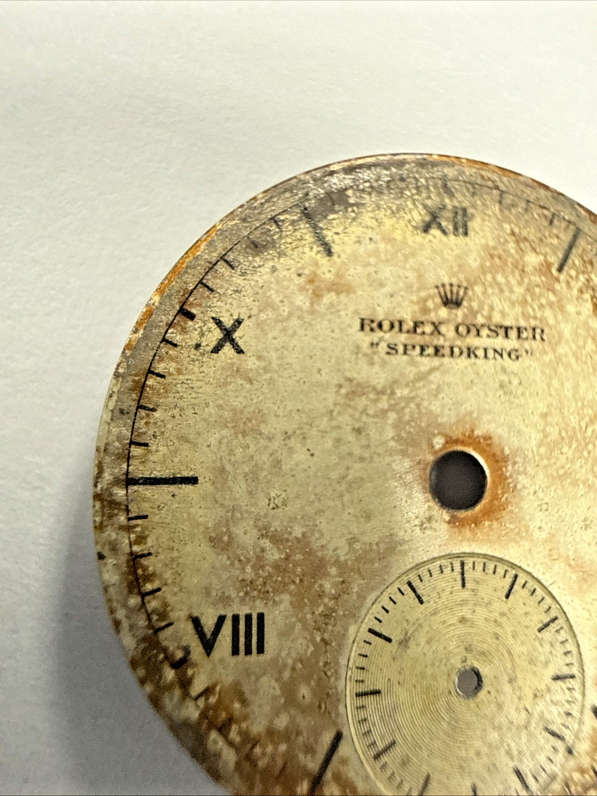 Rolex Speedking Vintage Tropical Dial With Unusually Large Sub Seconds Dial