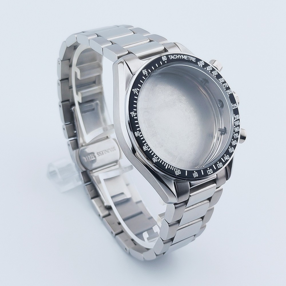 40mm Stainless Watch Case+Strap Mineral glass for VK63 Movement 33.5mm Dial