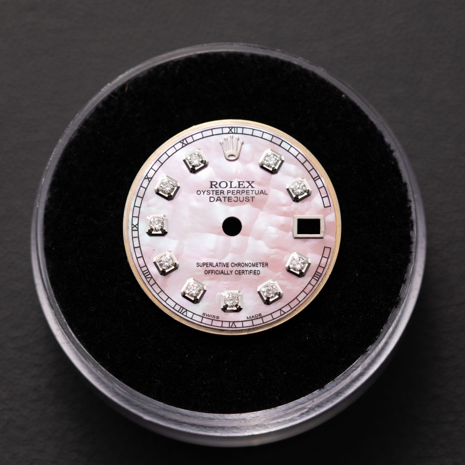 Rolex 26mm Custom Pink MOP Diamond Dial for Datejust/Presidential Watches