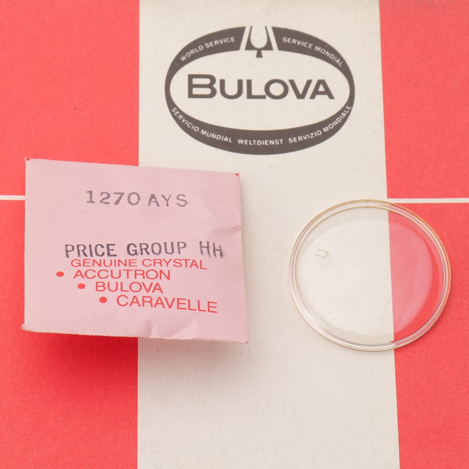 Original Genuine Bulova 1270AYS Crystal NOS Watch Part New Old Stock (C1D18)