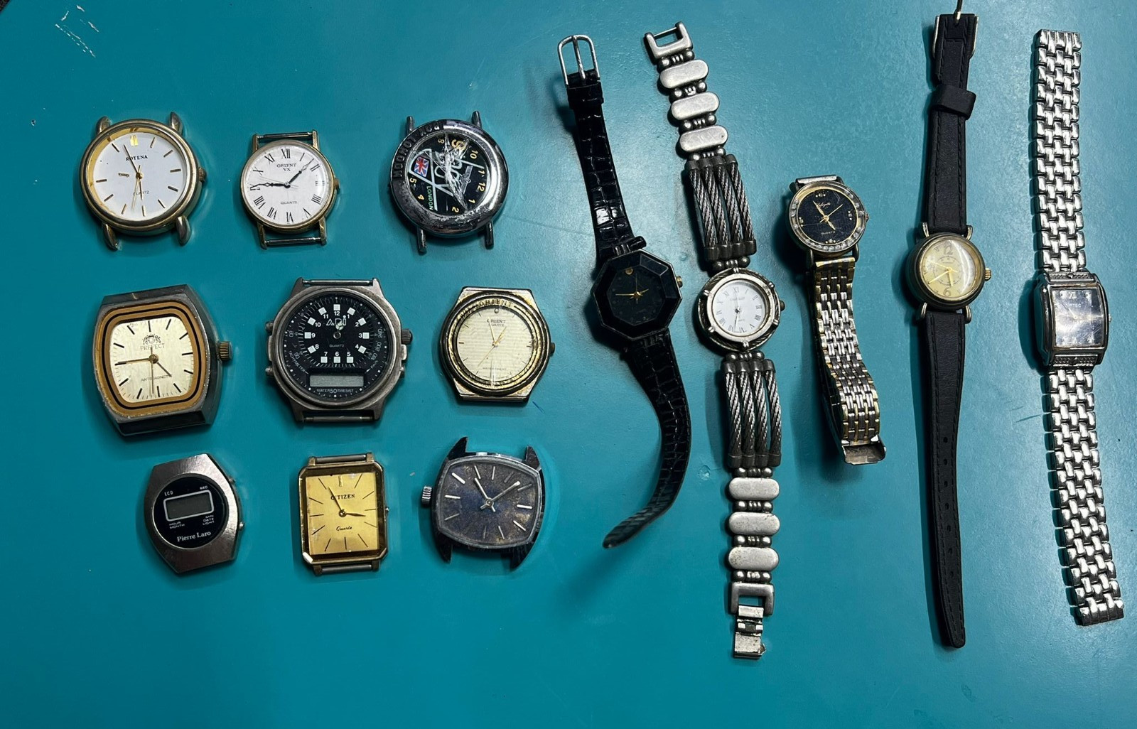 Lot of 14 Vintage Watches – ORIENT, CITIZEN, BOY LONDON – For Parts or Repair