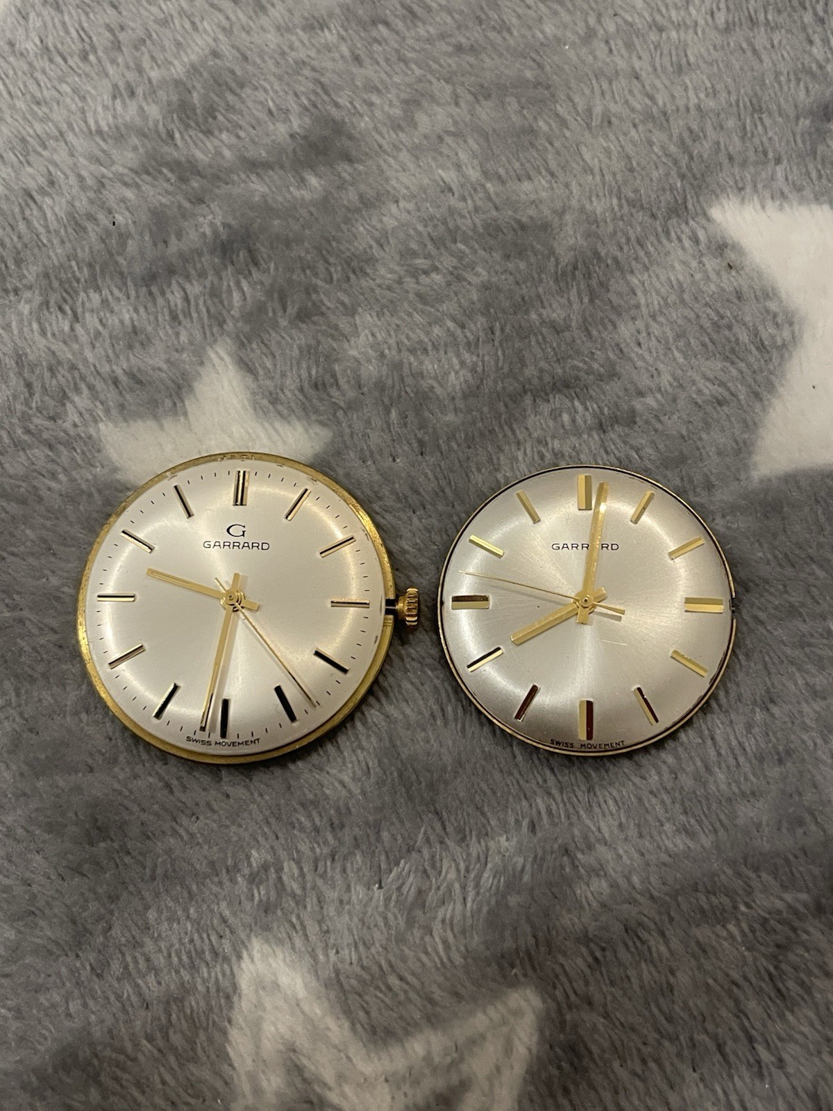 VINTAGE GARRARD MECHANICAL WATCH MOVEMENTS X 2 NICE EXAMPLES FREEPOST UK