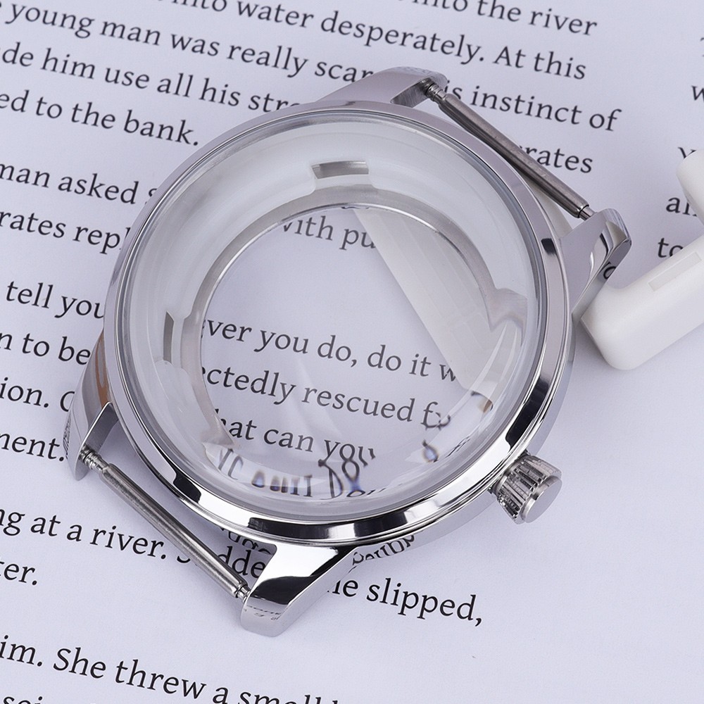FEIYASHI 33mm/40.6mm Polished Steel Diver Watch Case Silver For Seiko NH35 NH36