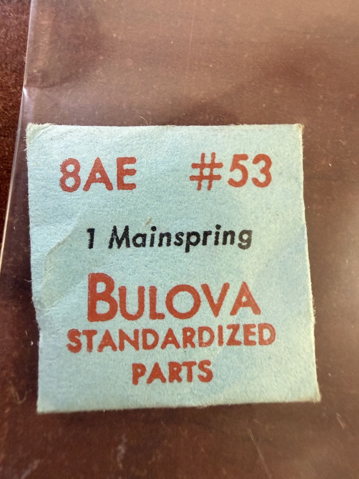 Bulova 8AE Mainspring #53 NOS Genuine Vintage Watch Part New Old Stock