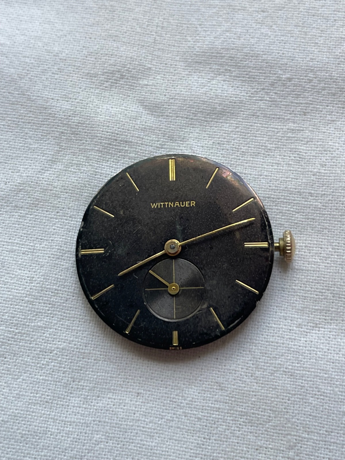 Wittnauer 76/3 Revue – movement for mens watch RUNS, lot2907
