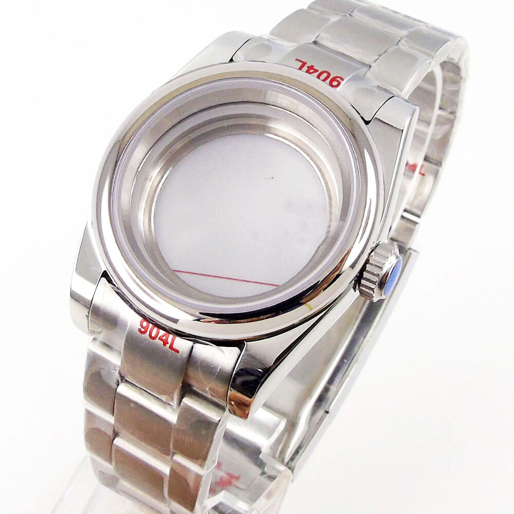 36mm Sapphire Glass Automatic Watch Case + bracelet Fit ETA 2824 8215 NH35 NH36