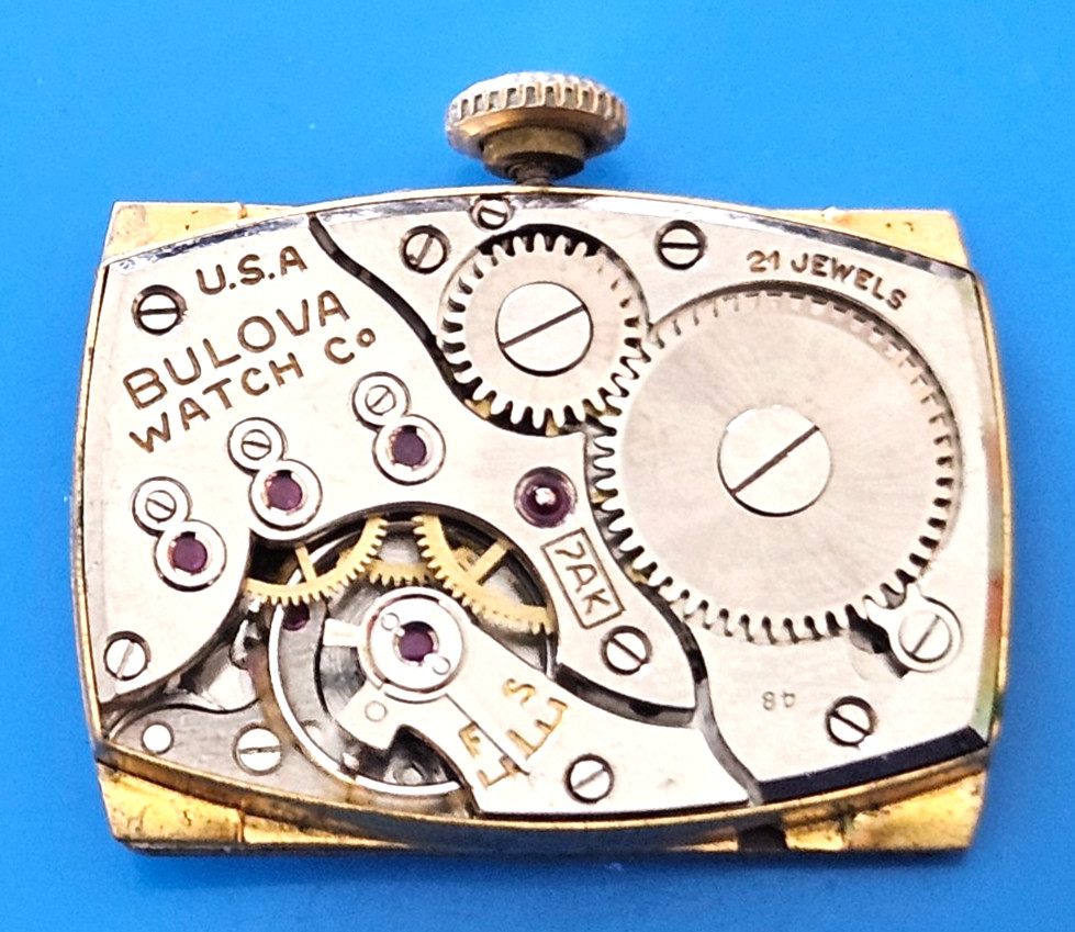 BULOVA 7AK 21J Watch Movement (REMOVED FROM GOLD CASE/BALANCE RUNS) lot26