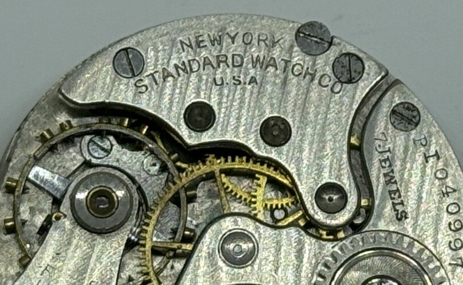 NEW YORK STANDARD WATCH MOVEMENT 7 Jewels USA Does Not Run/For Parts