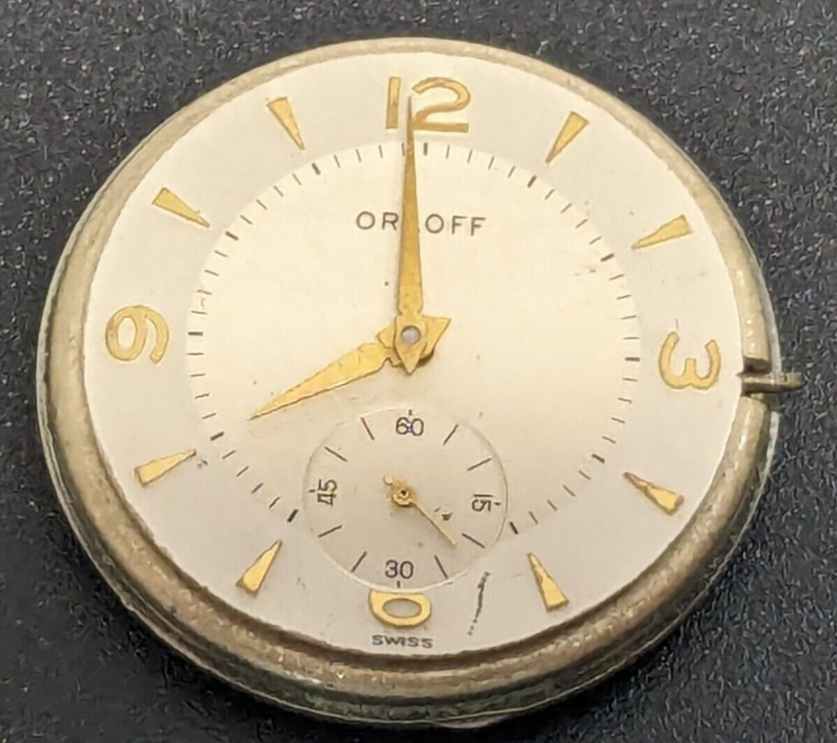 Vintage Orloff 17 Jewels Watch Movement with Caseback – Missing Case – Runs