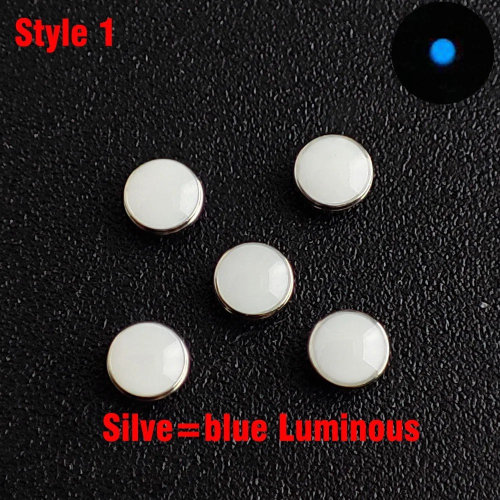 5PCS Watch Bezel Lume Pip Green Blue Luminous 12 O’Clock Insert Replacement Part