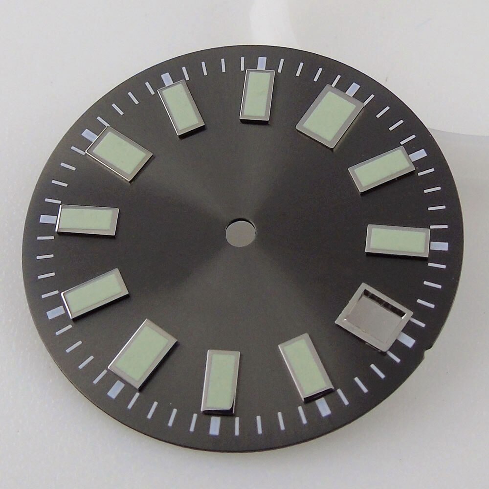 29mm Sunburst Watch Dial Fit for NH35 NH36 ETA2824 PT5000 ST2130 Green Lume