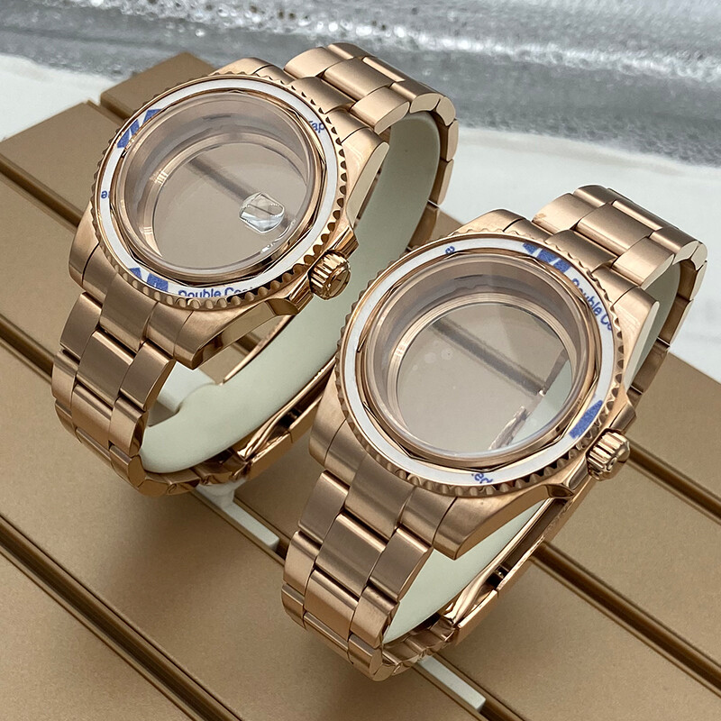 40mm Stainless Steel Watch Case Sapphire Glass Strap For Seiko Nh35/36 Movement