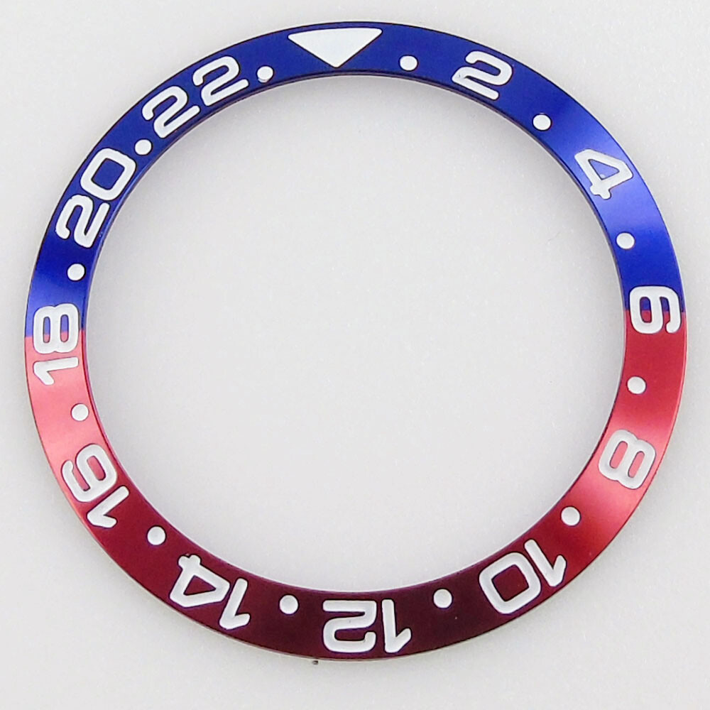 38mm black blue red luminous alloy bezel insert for 40mm SUB bliger mens watch