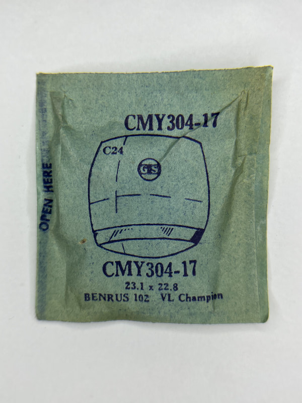 Benrus 10Z Vl Champion GS CMY304-17 Acrylic Watch Crystal New Old Stock NOS