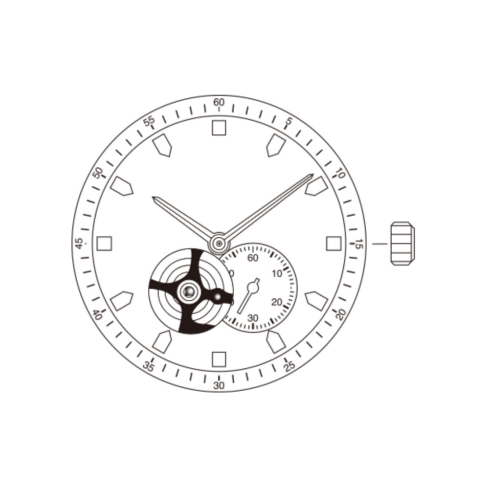 Miyota 82S5, 2 Hands, Japan Automatic Watch Movement