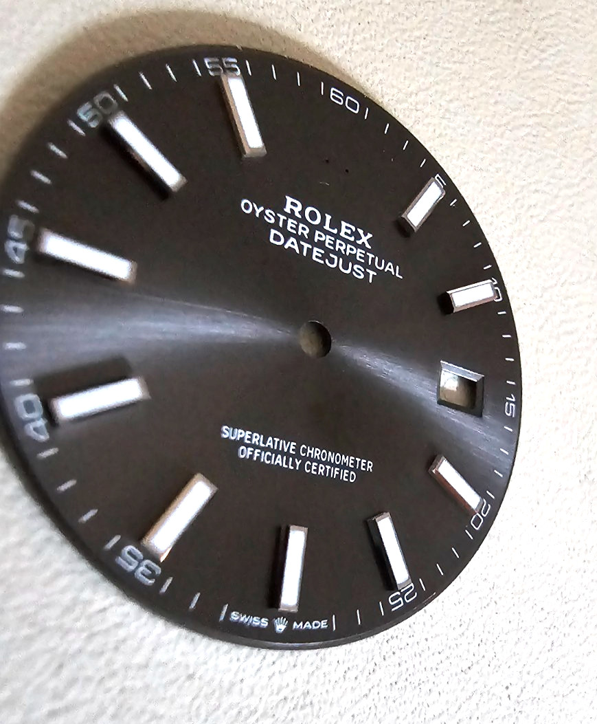 Genuine Rolex Datejust 41 Dial – Slate / Dark Rhodium Sunburst – Ref 126334 / 12