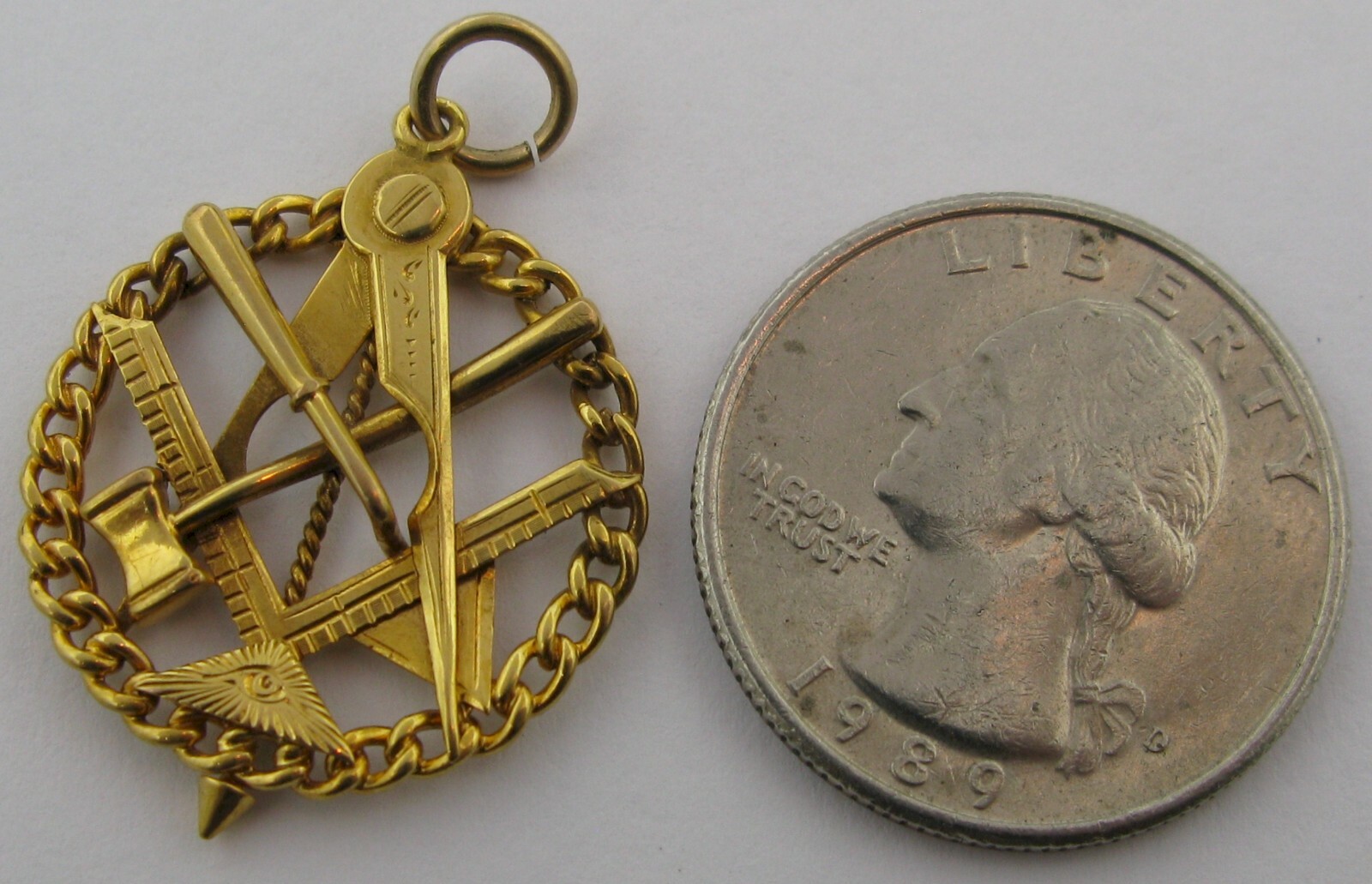 vintage Massonic gold plated fob / pendant ….