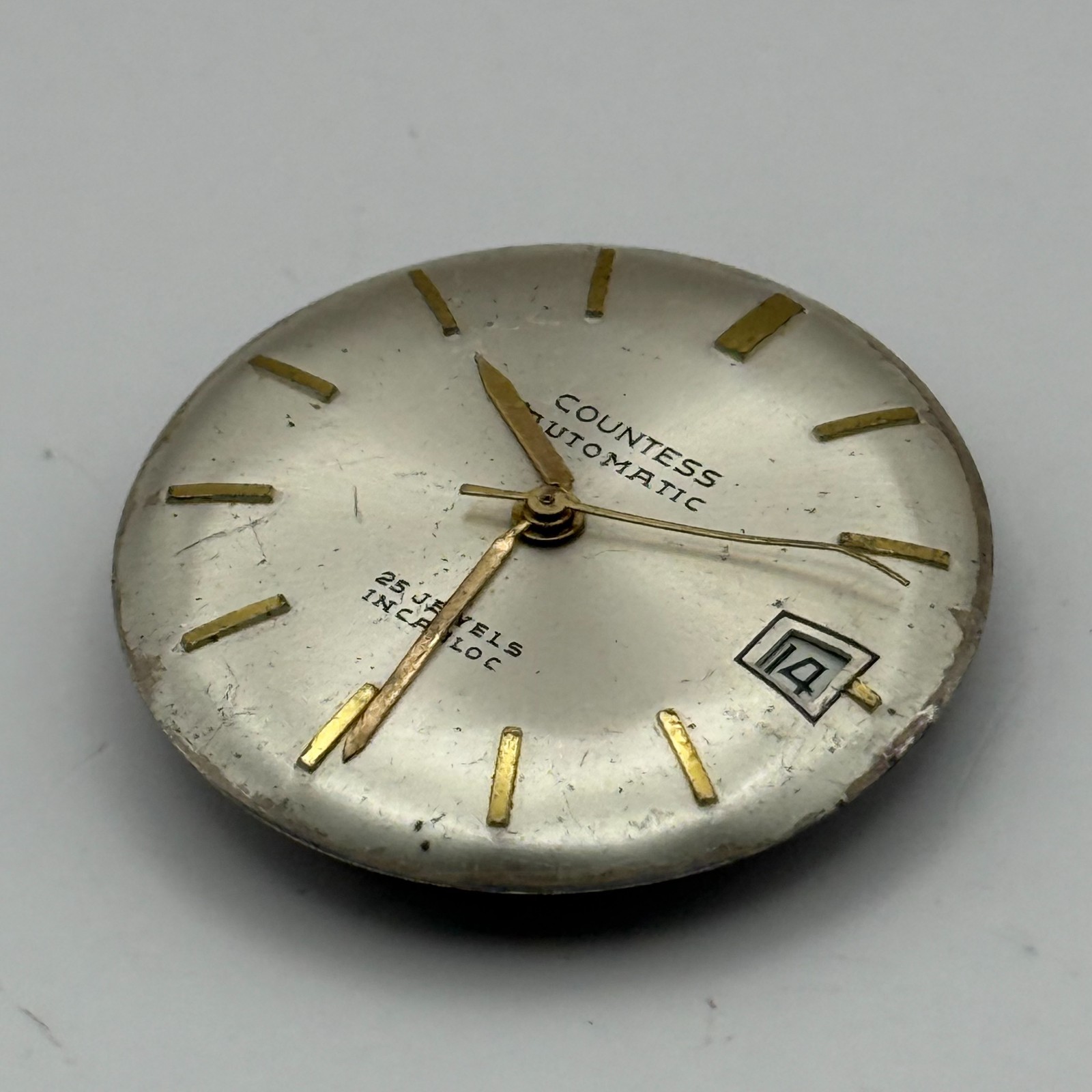 PUW 1361 Watch Movement Countess 25 Jewels Incabloc German Automatic Parts 30mm