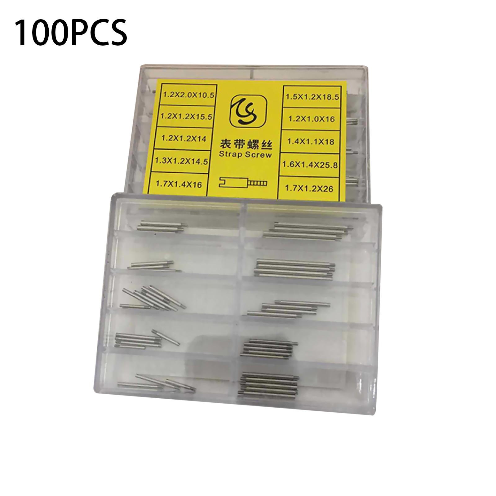 50/100Pack 1.2mm-1.7mm 10-Size Watch Band Strap Screws Assortment Repair Parts a