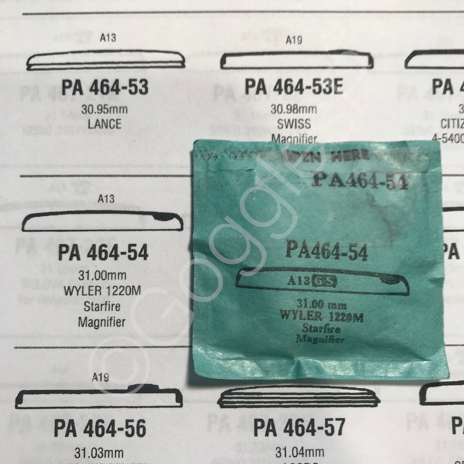 GS Round Replacement Crystals (PA Series) for Wyler Watches – NOS