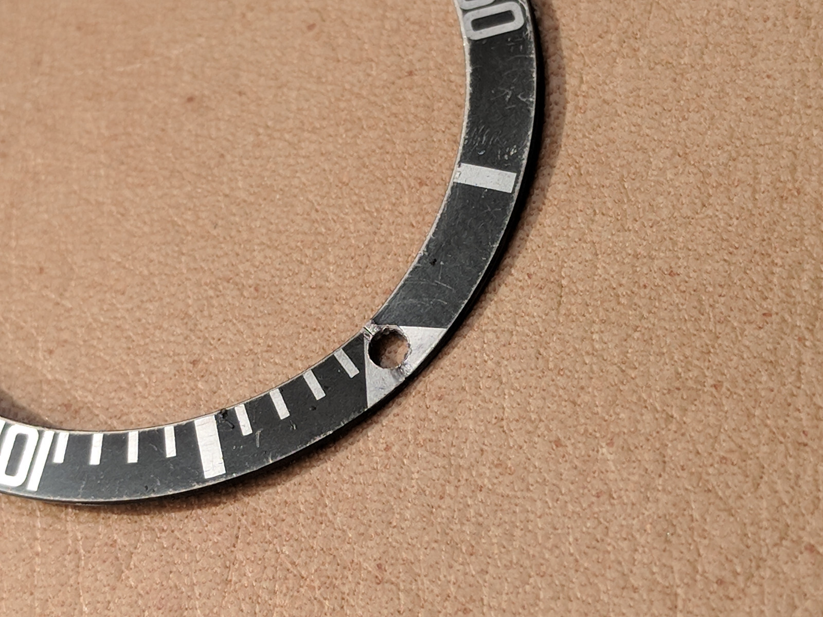 AFTERMARKET DAMAGED Faded Long 5 Bezel Insert For Rolex MF 5513 ***READ BELOW***