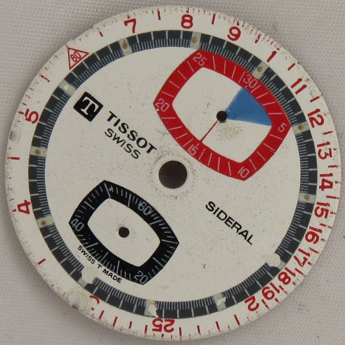 Tissot Sideral chronograph mens wristwatch used dial 29,5 mm. in diameter