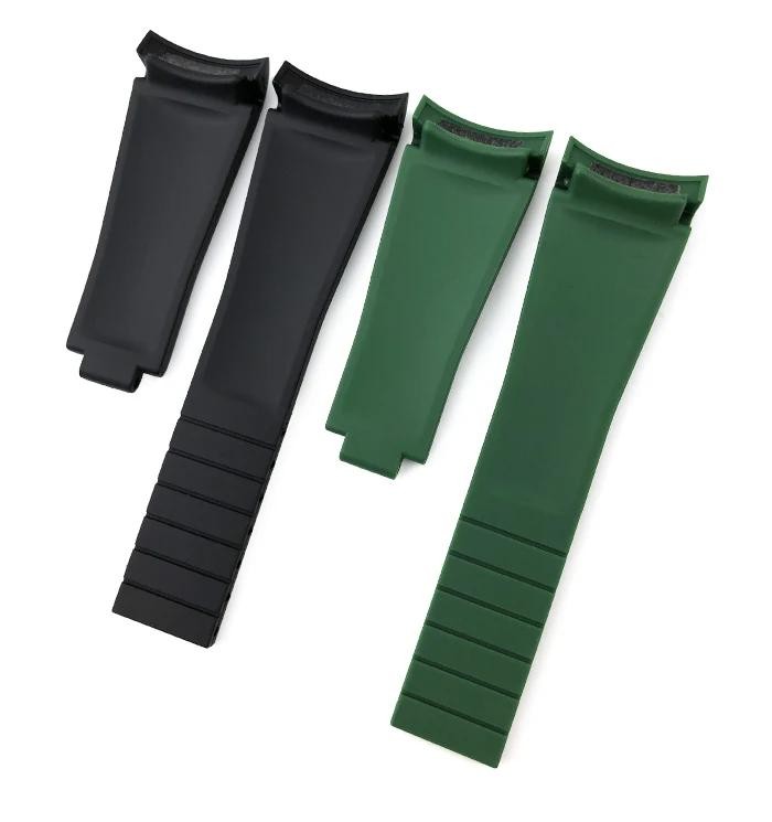 New 20mm/ 21mm/ 22mm Black Silicone Rubber Watch Strap Band for Rolex Oyster