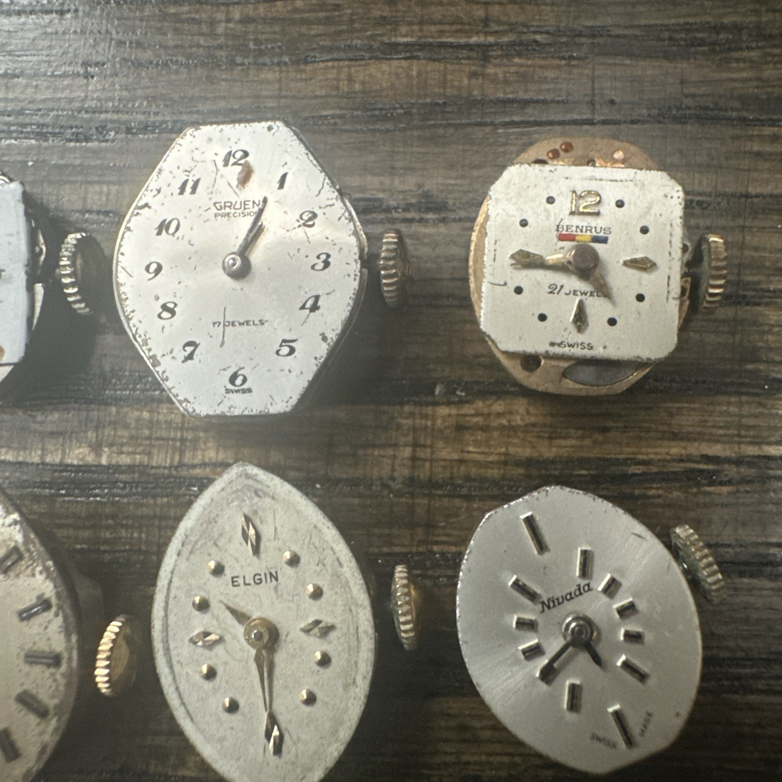 Lot of 17Watch Movement Parts Ladies Elgin Helbros Croton Variety Mechanical