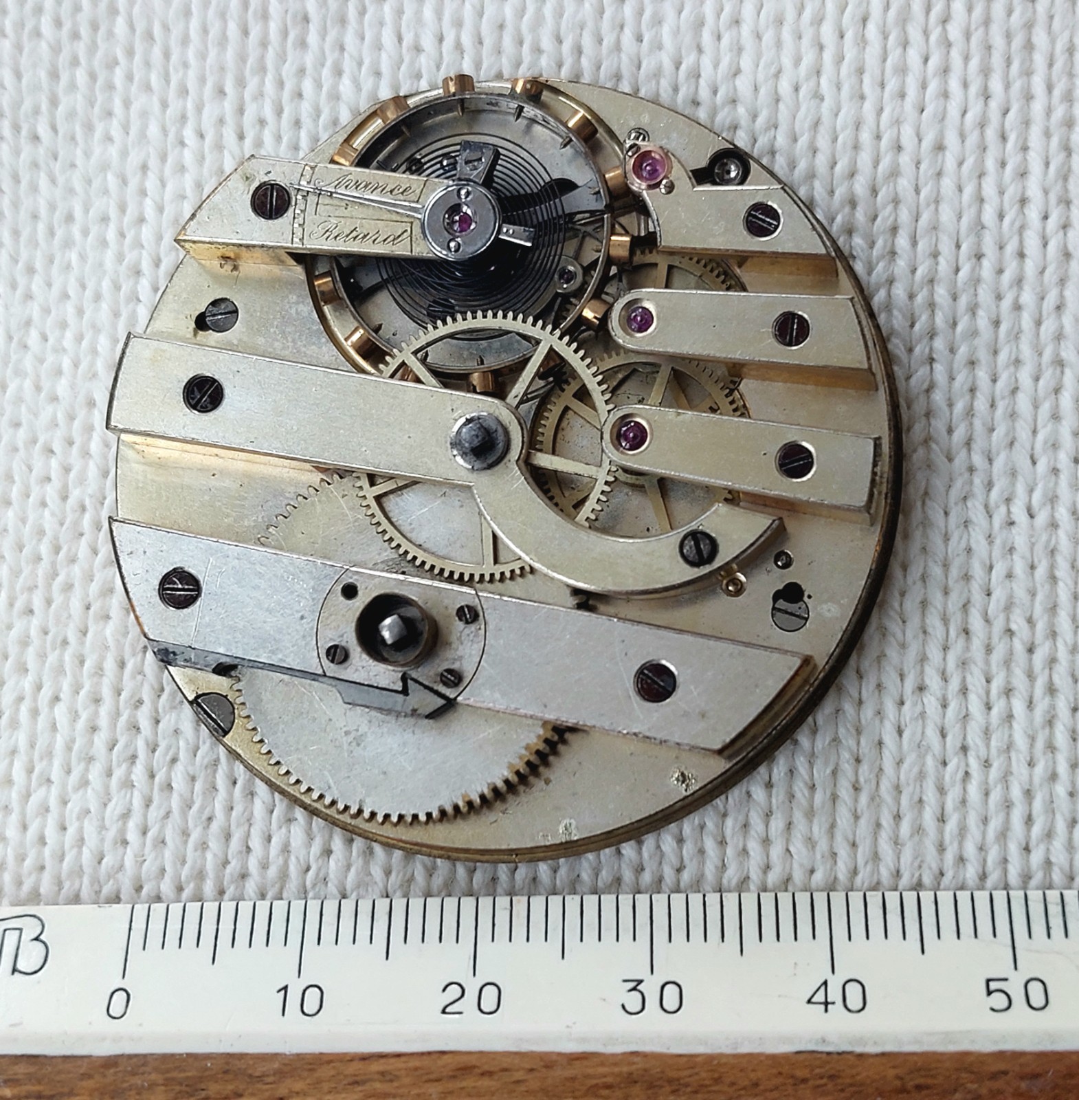 Pocket chronometer movement key winding 1890