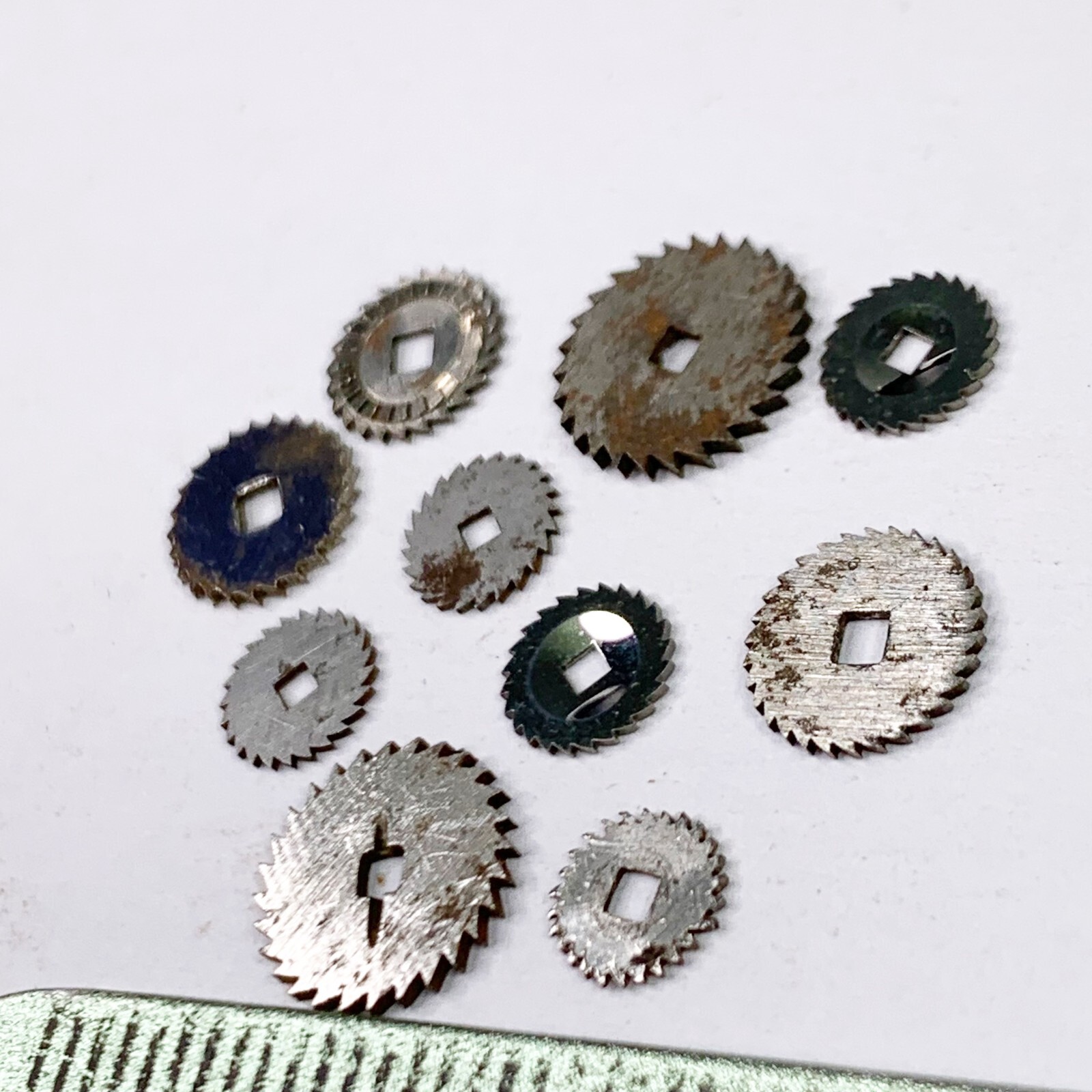 10 Ratchet Wheels Gears Steampunk Watch Saw Teeth Parts Repair Lot Silver Blue C