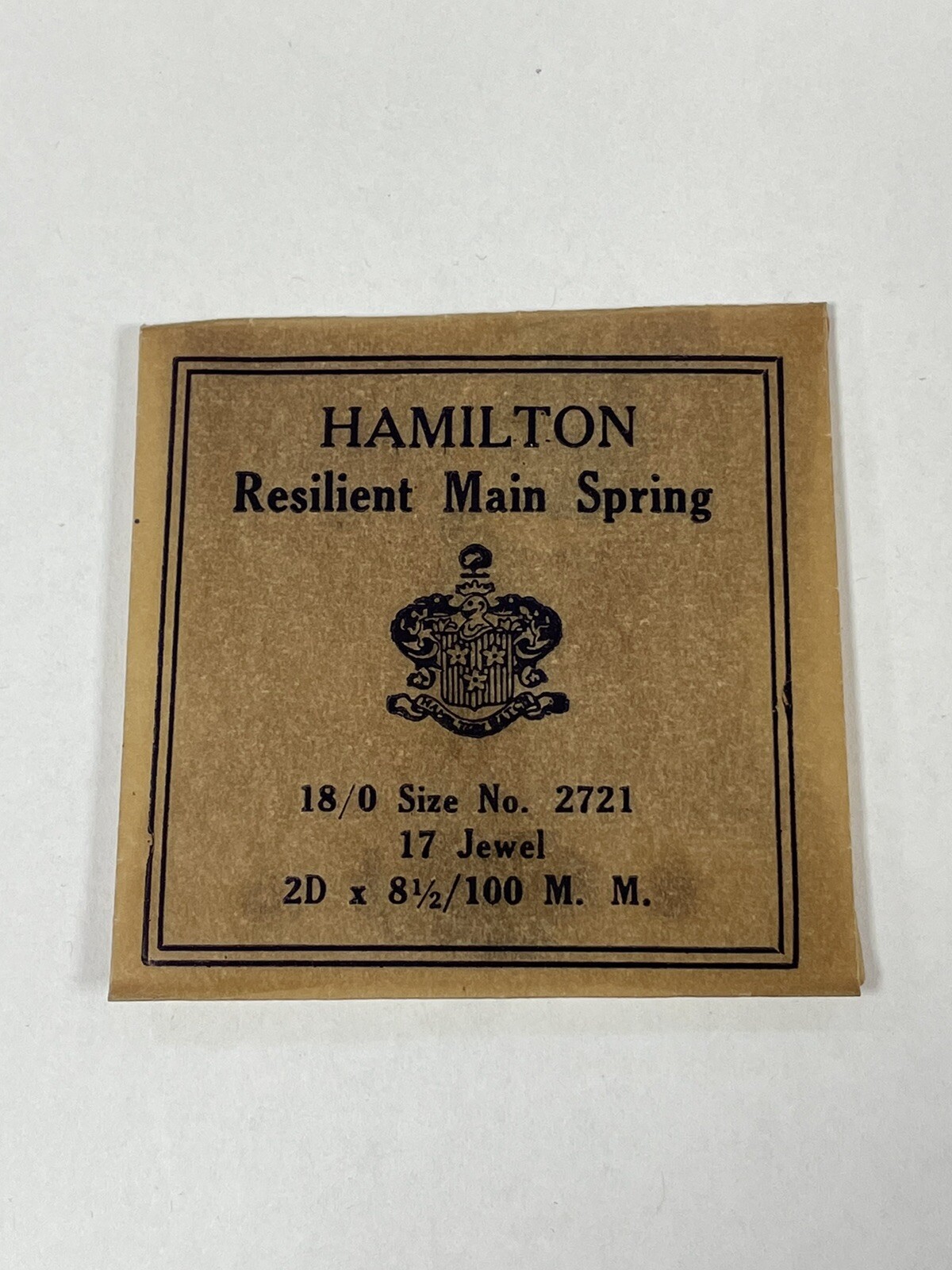 NEW OLD STOCK Hamilton Resilient Main Spring 18/0 Size No 2721 Watch Part