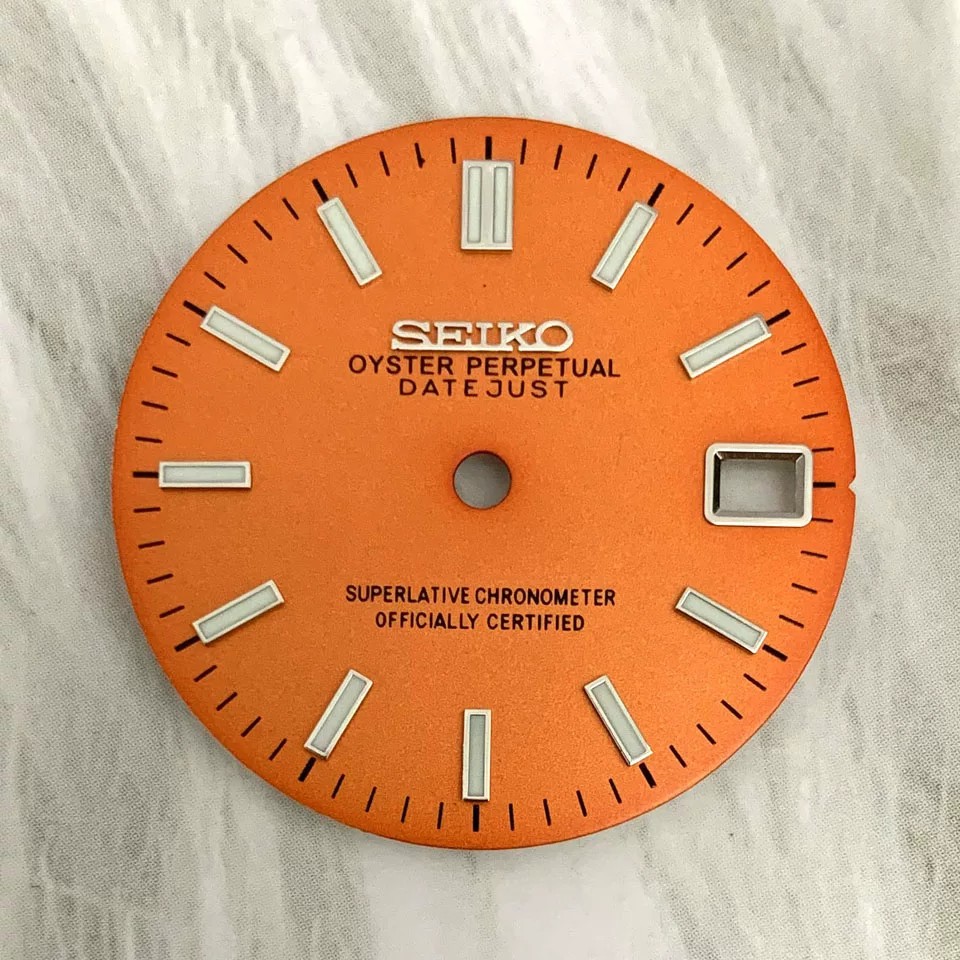 28.5mm Sun pattern Watch Dial Green Luminous for Nh35 Movement Watch Accessories