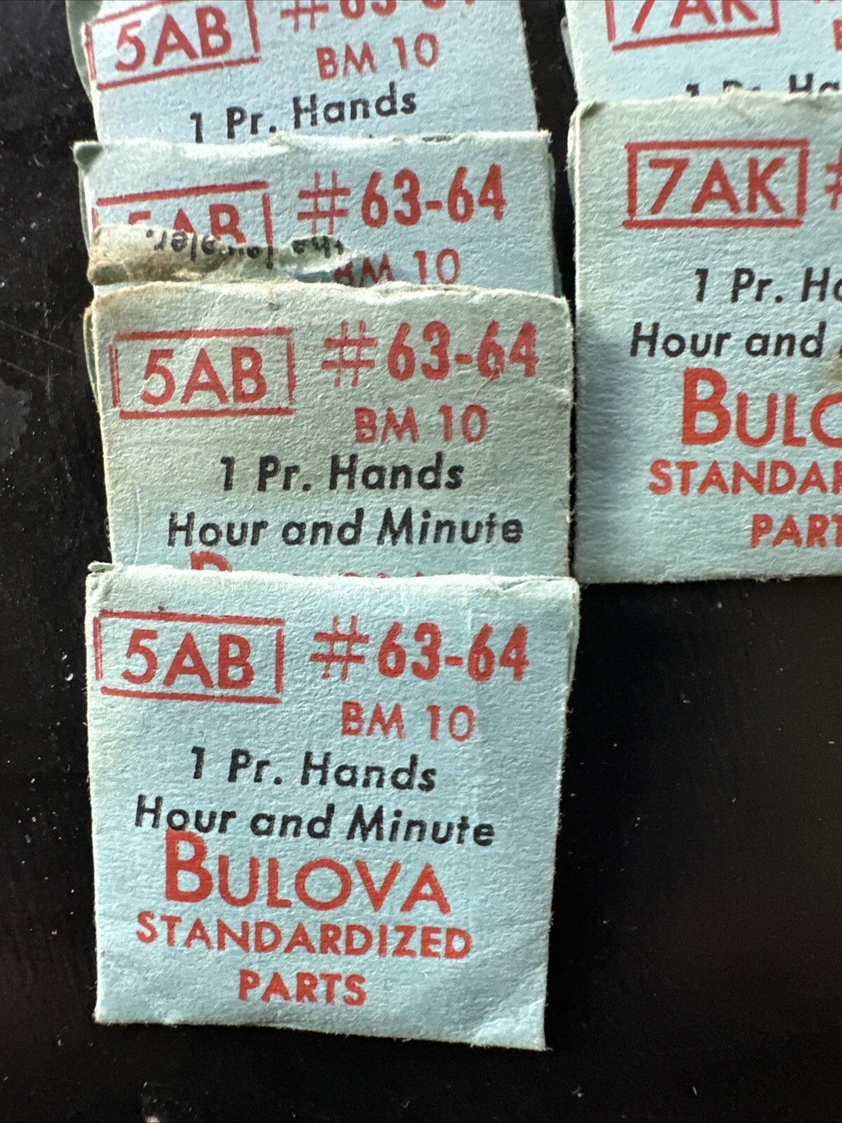 Gen. Bulova #63-64 5AB, 7AK & 7AD 1 Pair Hour & Minute Watch Hands NOS Pick one