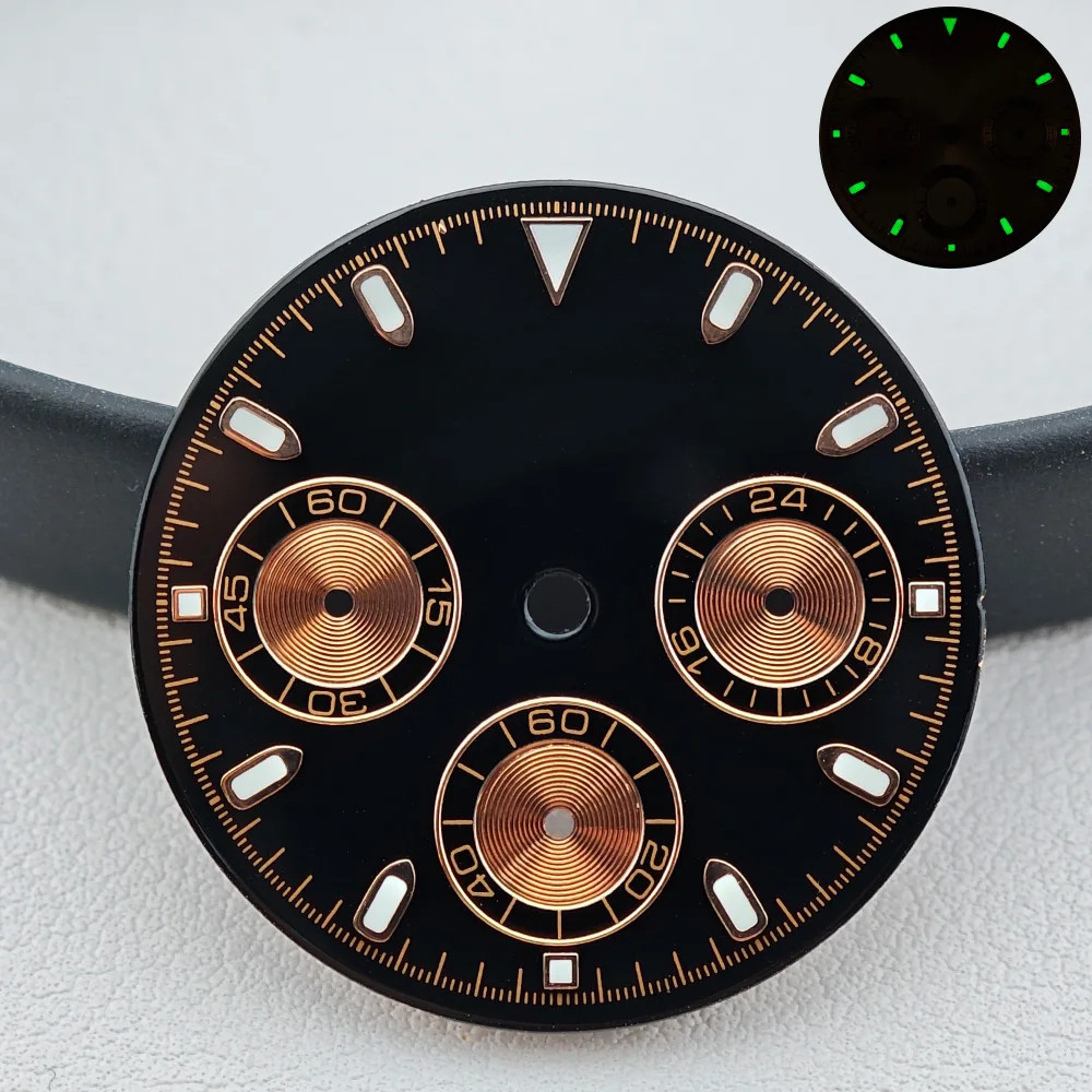 29mm Green Luminous Watch Dial +Hands for Vk63 Movement Watch Repair Parts