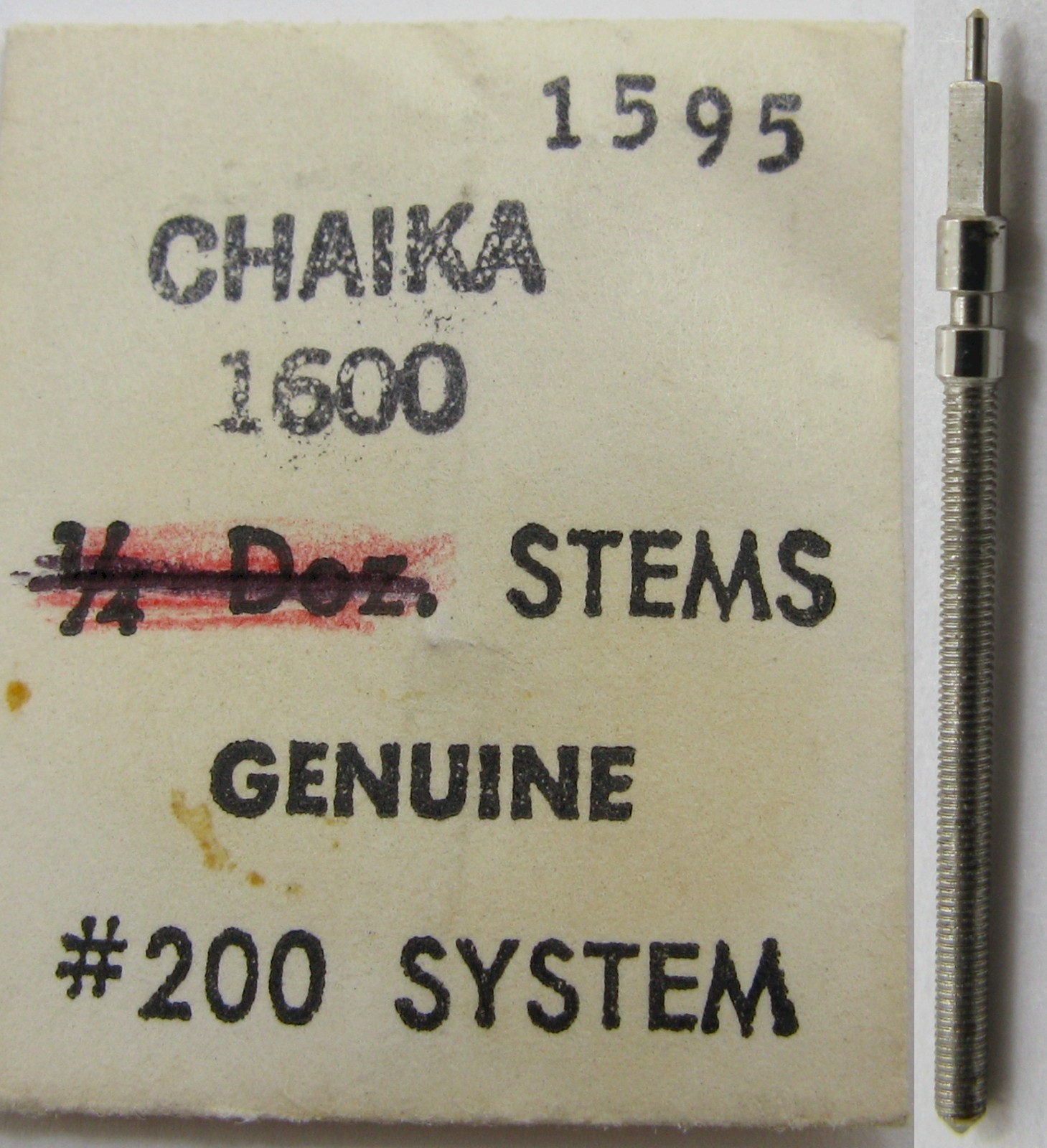 Chaika 1600 part winding stem watch #1595/200 401 tap 10