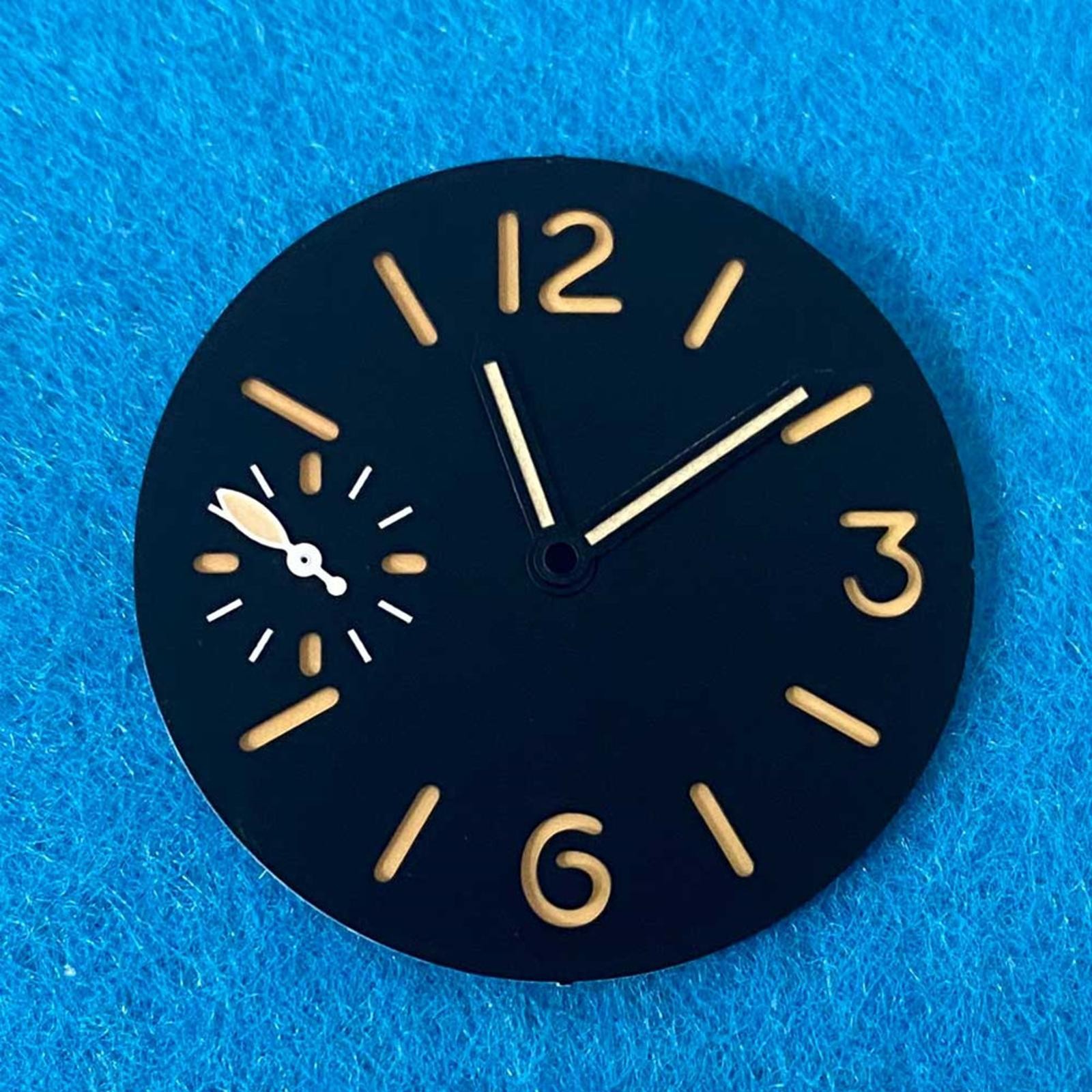 34.5mm Green Luminous Watch Dial With Watch Hands For ETA 6497 ST3600 Movement