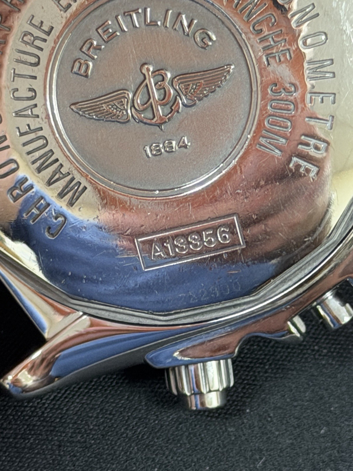 Breitling Chronomat Evolution A13356 Stainless Steel Case Crystal and Pushers