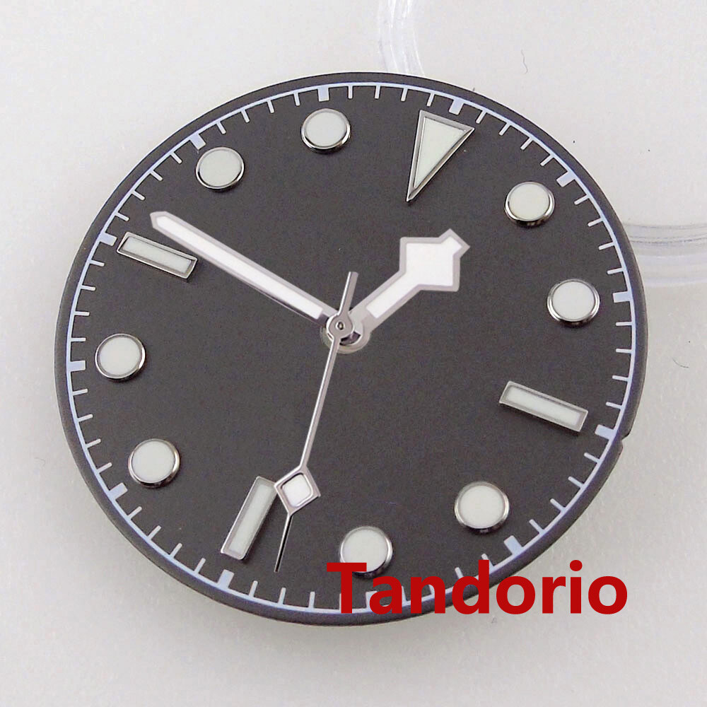 29mm BLIGER Black/Gray Luminous Watch Dial Face For NH35 NH36 MIYOTA 8215 821A
