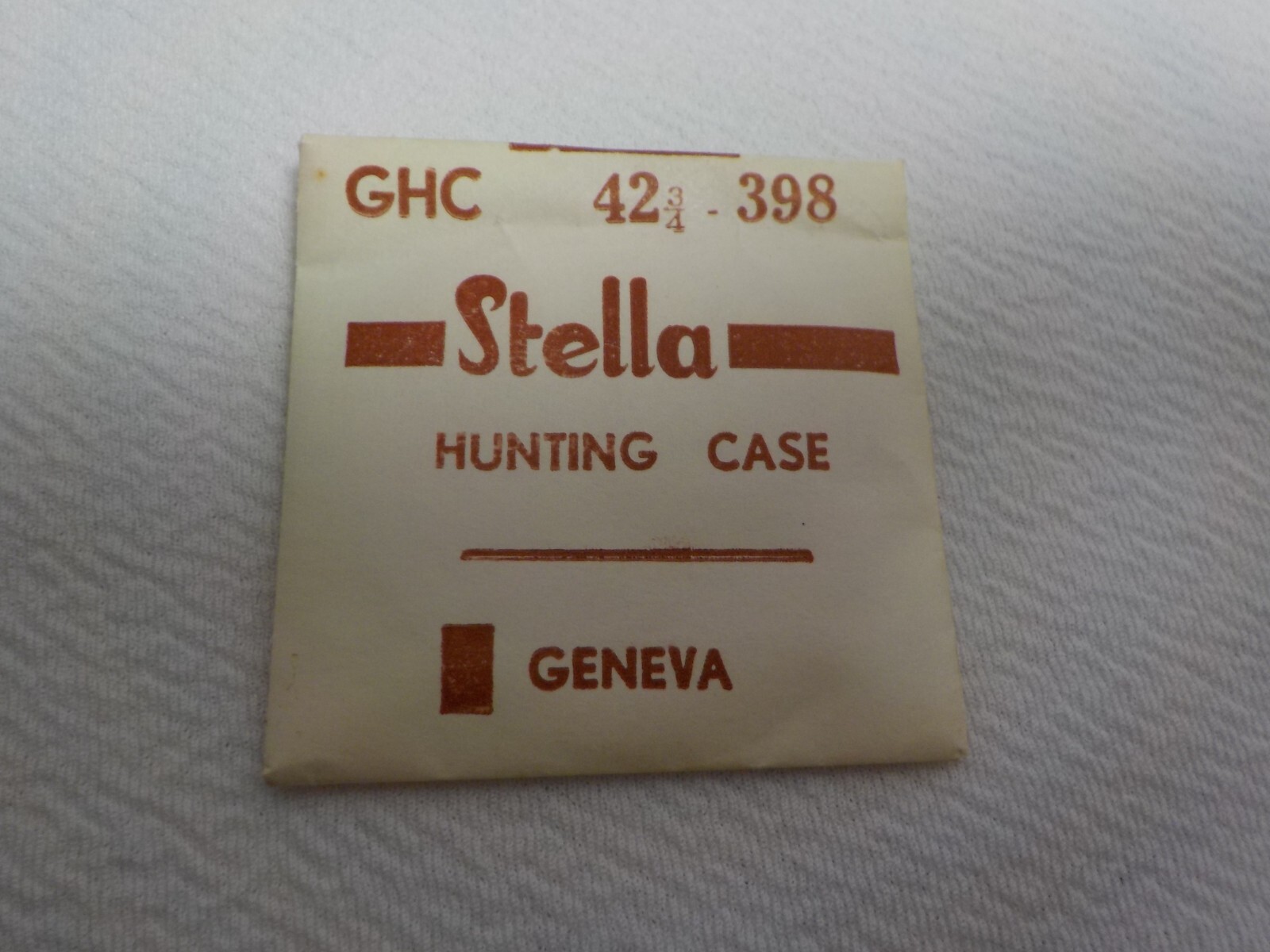 STELLA HUNTING POCKET WATCH CRYSTAL WATCHMAKER REPLACEMENT 398- 42 3/4 GHC #258