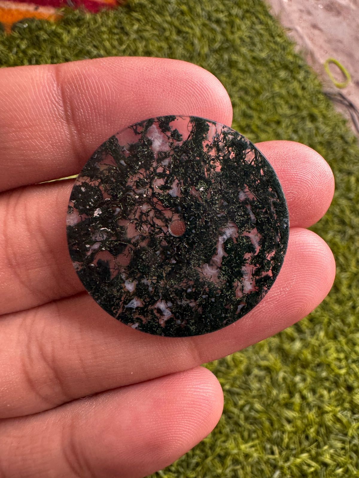 Green Moss Agate Watch Dial – 31 mm Round Gemstone gmc-162