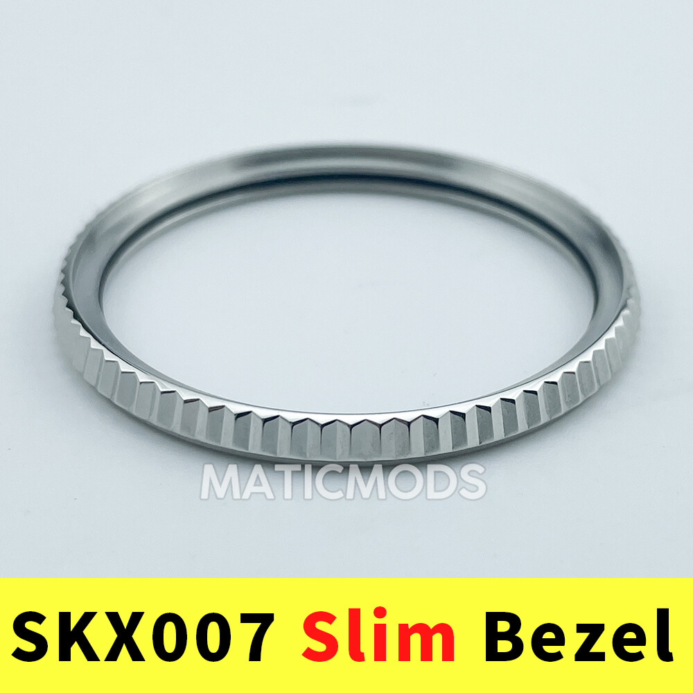 Polished Silver Slim Bezel for SKX007 SKX009 SRPD – 316L Steel Sloped Coin Edge