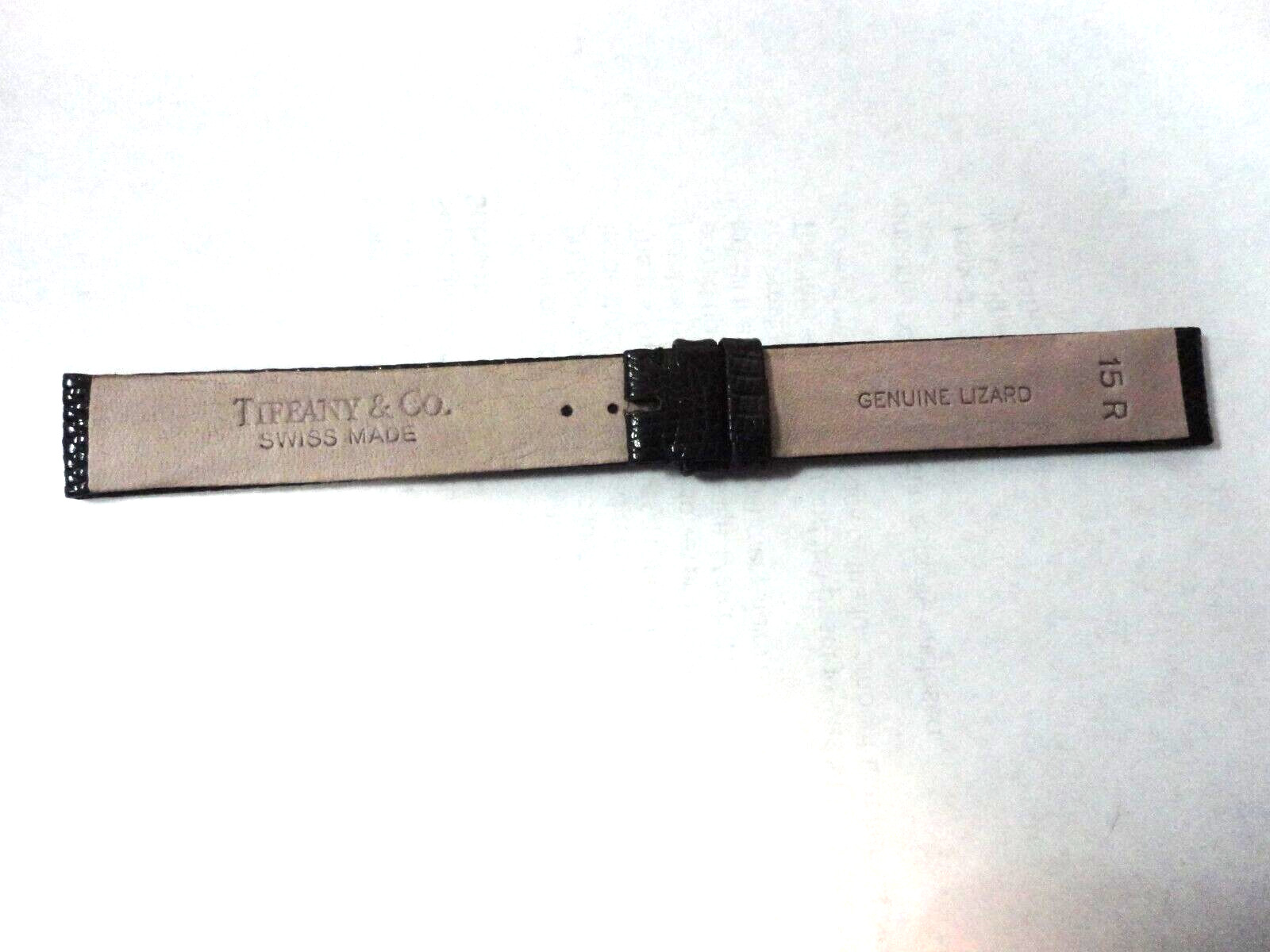 New TIFFANY & Co Watch Strap Black size 15R, Lizard