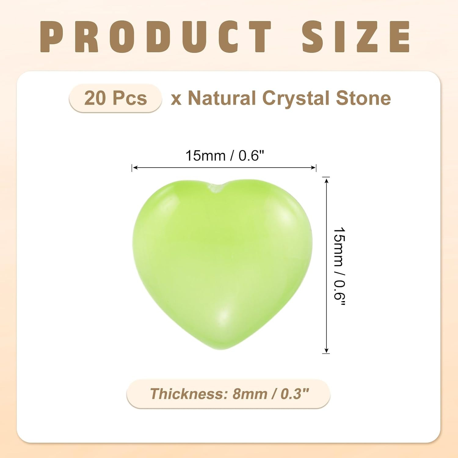 20Pcs Natural Heart Shaped Crystal Stone, 0.6 Inch 5/16″ Thick Mini Polished Lov
