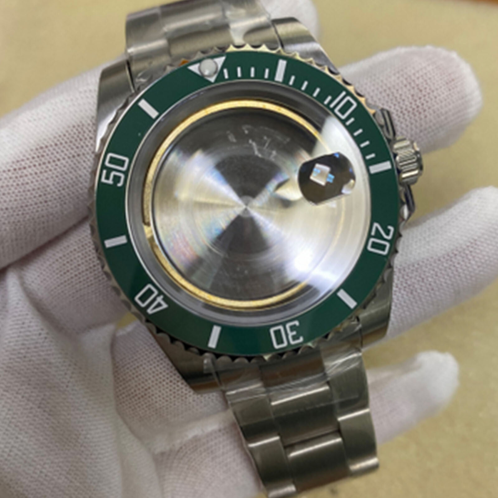 40MM Stainless Steel Bezel Watch Case w/ Band Strap for ETA 2836 Watch Movement