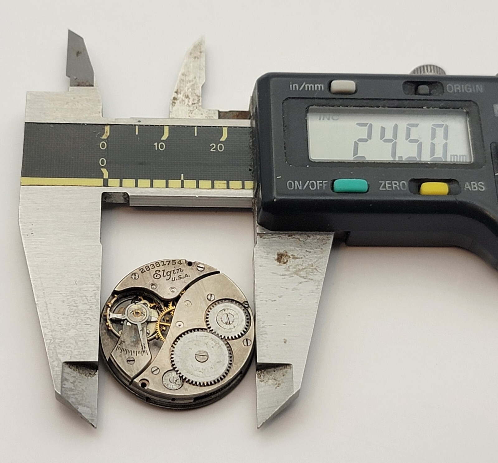 VTG 1925 Elgin Mod 1 size 6/0s 7j Grade 430 24.5mm watch movement repair parts