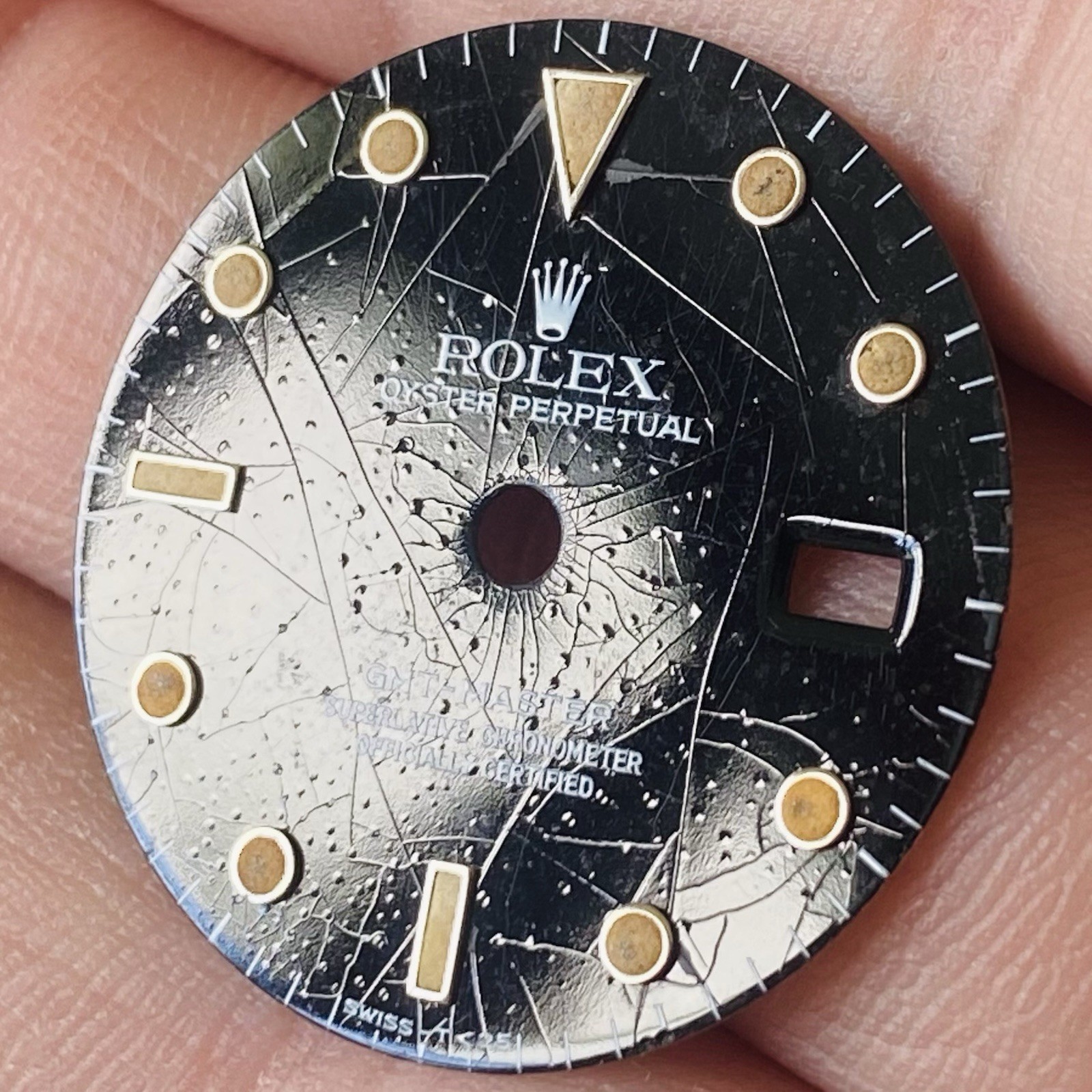 Rolex Rare Spider Transition Dial ” No Date ” For Gmt Master Model Ref 16750