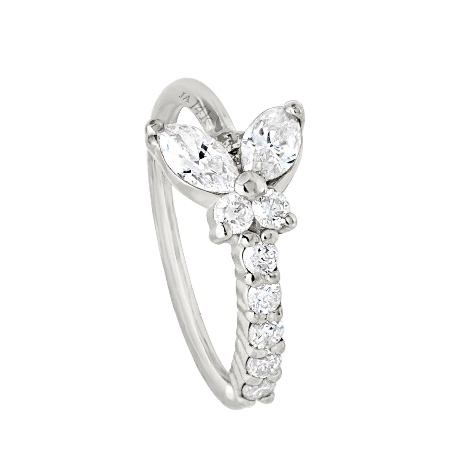 20G 14K Gold 0.15 ctw Diamond Butterfly Nose Hoop Ring Women’s 5/16″(8mm) Nos…
